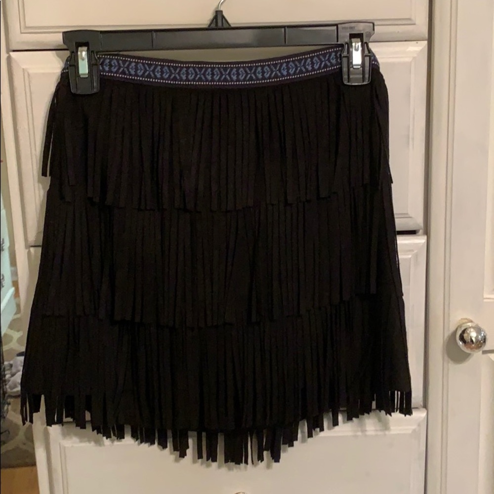 Black fringe skirt